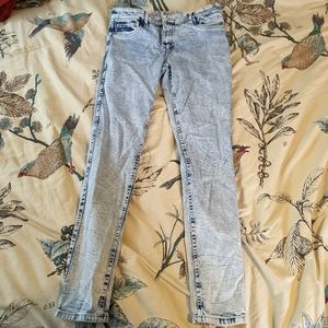 Express Reversible Jeggings Acid Wash + Floral Print Jeans Leggings 6 Long